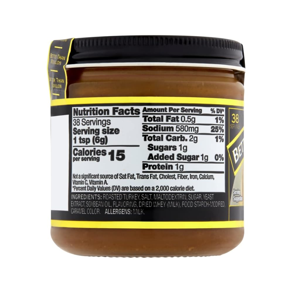 Better Than Bouillon Premium Turkey Base, Made with Roasted Turkey, 38 Servings Per Jar (8 Ounce (Pack of 6))