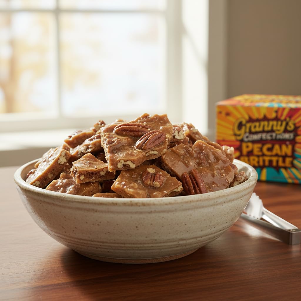 Granny’s Confections Pecan Brittle - 16 oz (454g) Premium Gourmet Candy - The Gift to Give.