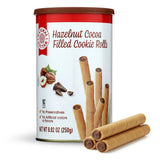 Natural Nectar Chocolate Hazelnut Filled Cookie Rolls 8.82 oz - Delicate Wafer Rolls Filled with Chocolate Hazelnut Crème; Crisp Snack for Parties
