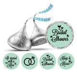 Darling Souvenir 190 Pcs Mint Pre-Wedding Celebration Candy Drop Stickers - Self-Adhesive Mini Chocolate Wrappers for Bridal Shower, Bride Tribe