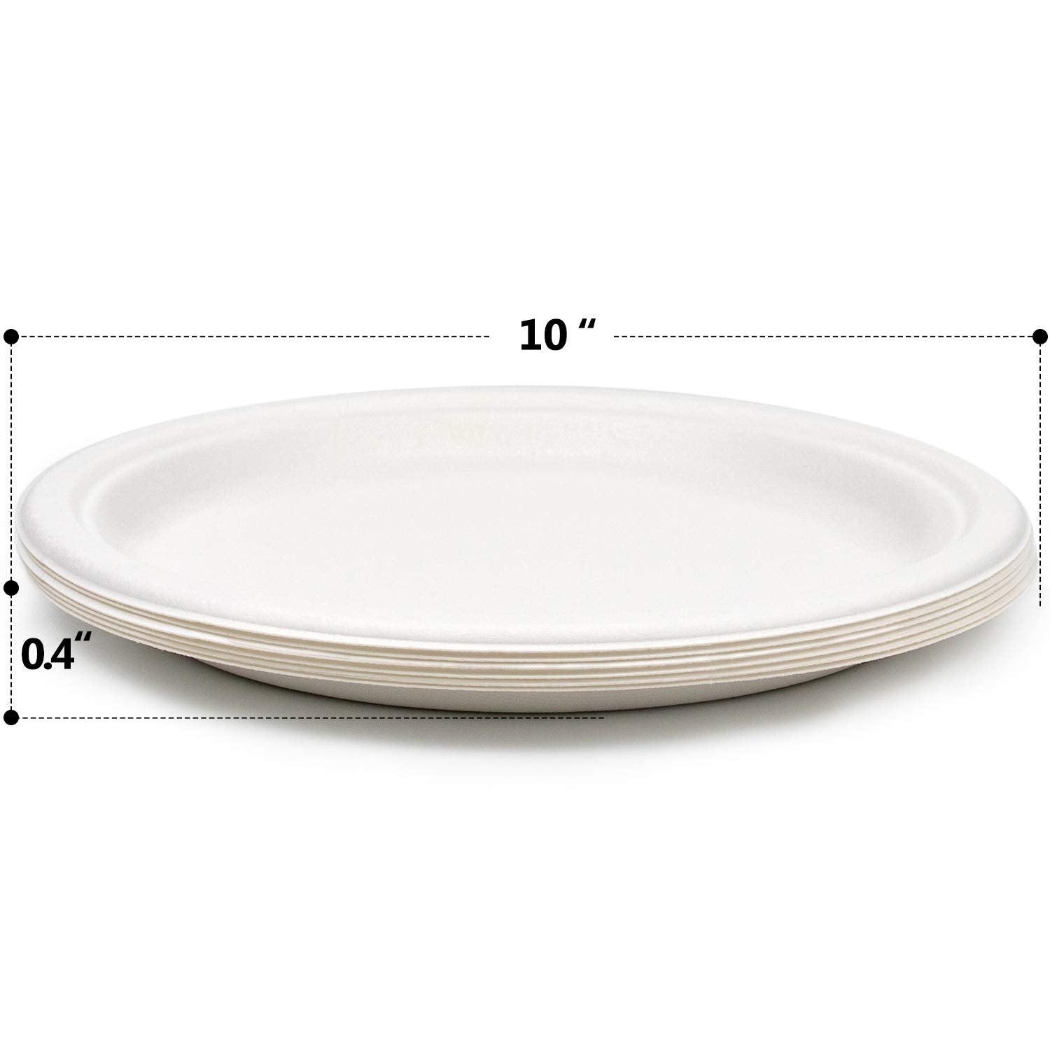 Green Earth - Natural Bagasse (Sugarcane Fiber) Tree Free 10" Paper Plate / Biodegradable / Compostable (50 Counts Disposable Plates?