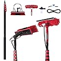 CNHOPOLE 20ft Water Fed Pole Brush with Squeegee Kit Telescoping High Reach Window Cleaning Tool with Soap Dispenser Extension Solar Panel Cleaner
