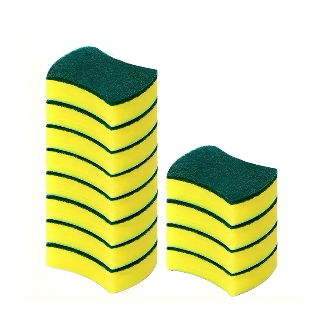 12-Pack Multi-Purpose Cleaning Sponges - Dual-Sided, Durable Non-Scratch Polyurethane Scrub Pads for Kitchen & Bathroom - Superior Absorbent Sponges