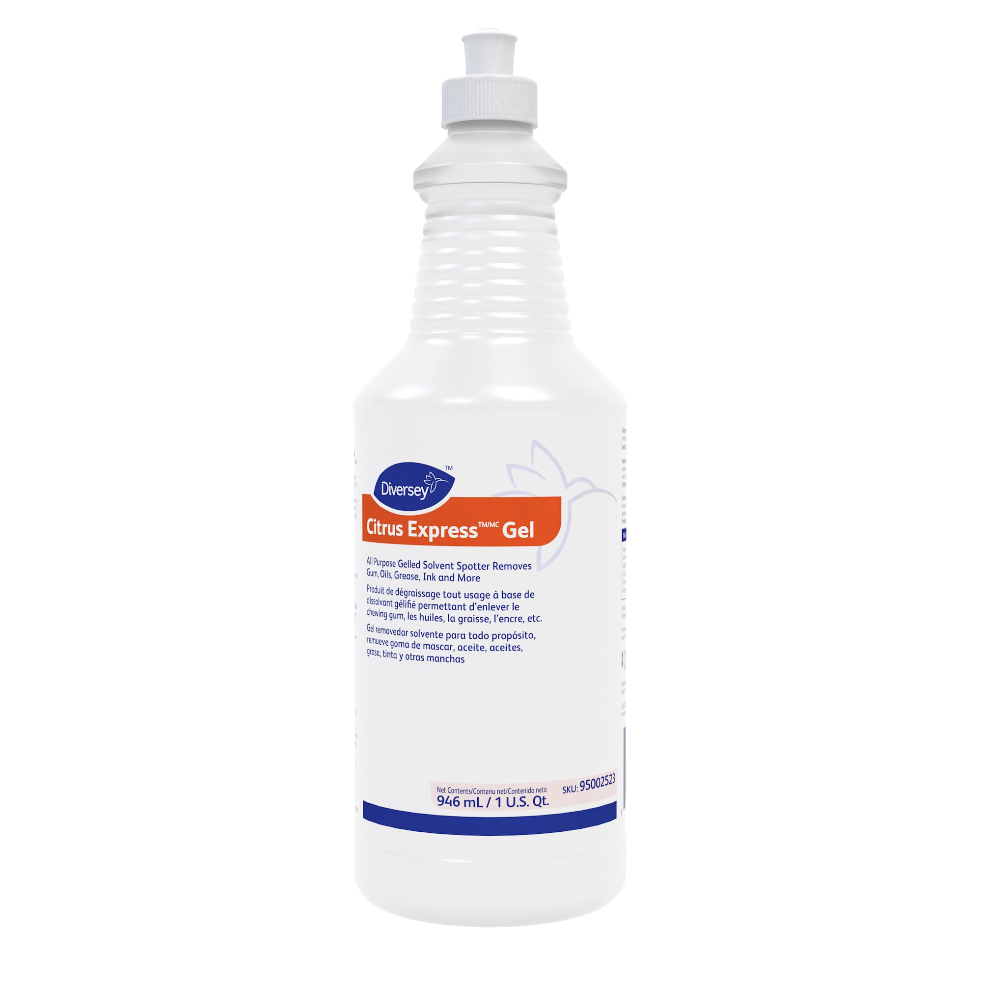 Diversey 95002523 Citrus Express Gel, All Purpose Gel Solvent Spotter Removes Gum, Oils, Ink, Grease from Carpet & Hard Surfaces, Citrus Scent