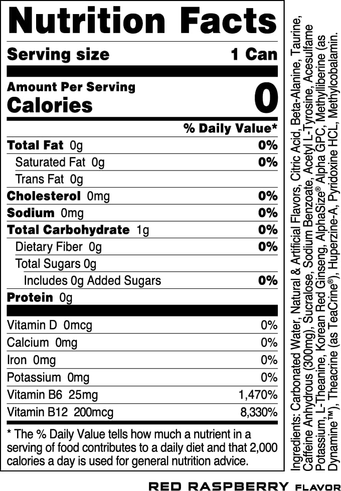 Bucked Up Energy Drink 300mg (Blood Raz) (12 CT)