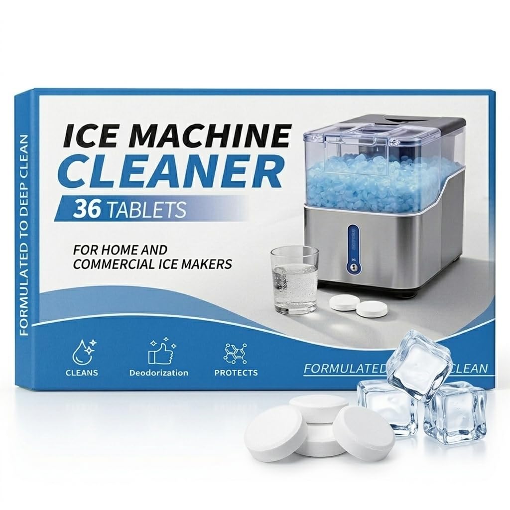 RTGJPML Ice Machine Cleaner Tablets Nickel Safe Ice Maker Cleaner Tablets for Countertop, Nugget Ice Makers Compatible with All Major Brands 36pcs