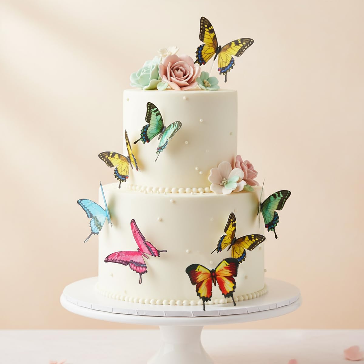 2" Edible Wafer Paper Big Colorful Butterflies for Cake / Cupcake Set of 24 Piece (colorful)