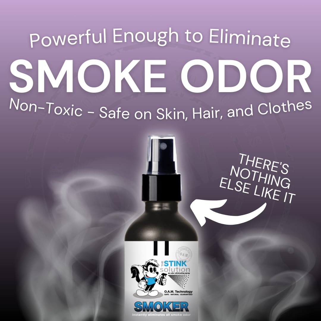 The Stink Solution Smoke Odor Eliminator Spray - Completely Remove Smoke Smell From House, Car, Clothes, Hair, & More - Best Odor Eliminator For Smoke