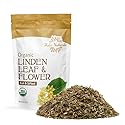 Halo Naturals Organic Linden Leaf & Flower Cut & Sifted, 4 Ounces (Tilia europaea) USDA Certified | Resealable Pouch| Packaged in The USA