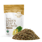 Halo Naturals Organic Linden Leaf & Flower Cut & Sifted, 4 Ounces (Tilia europaea) USDA Certified | Resealable Pouch| Packaged in The USA