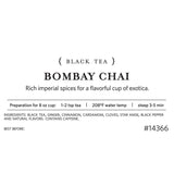 Tea Forte Premium Loose Leaf Tea Blend, Resealable 1 Pound Bag, Makes 160-175 Cups, Bombay Chai Tea