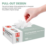 squish Disposable Gloves, 100 Count 4 mil Clear Vinyl Gloves Latex Free Powder-Free Health Glove Cleaning Rubber Glove for Kitchen Cooking Cleaning