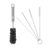 PeiTuSengJin Five-Piece Bottle Brush Cleaning Set Includes 4 Straw Cleaning Brushes and 1 Cup Brush with Detachable Long Handle. Suitable for Cleaning