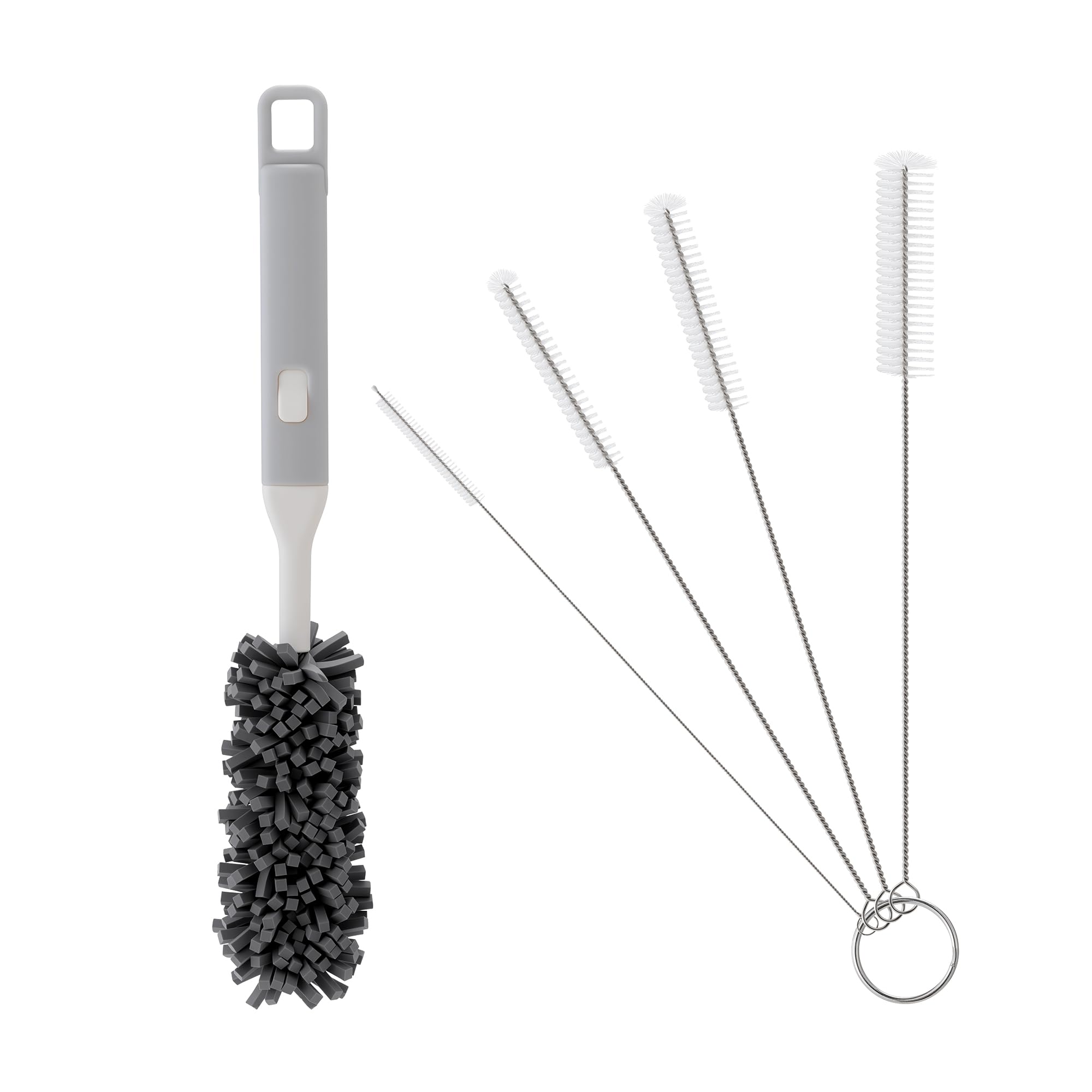 PeiTuSengJin Five-Piece Bottle Brush Cleaning Set Includes 4 Straw Cleaning Brushes and 1 Cup Brush with Detachable Long Handle. Suitable for Cleaning