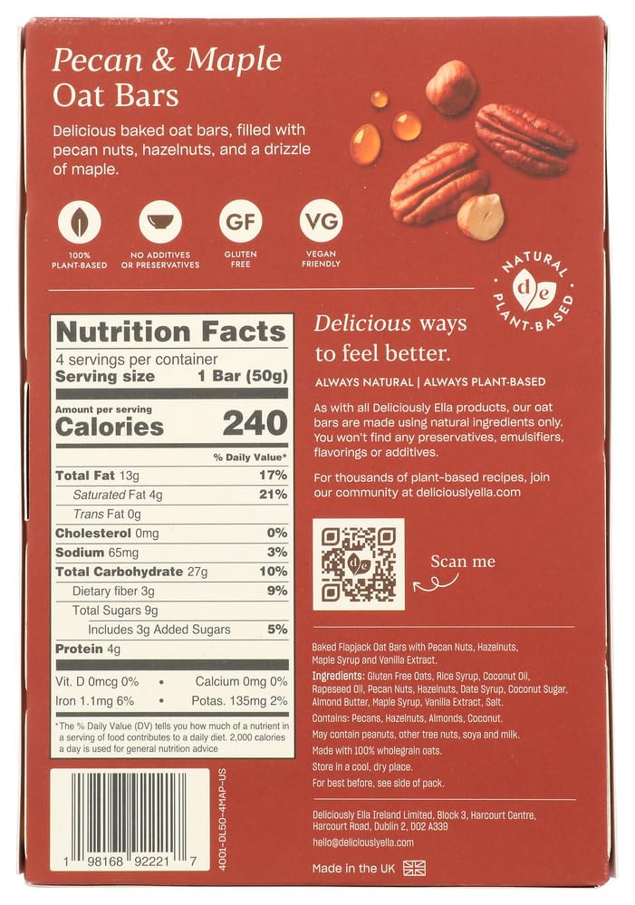 Hazelnut, Pecan & Maple Oat Bar, 4 ct