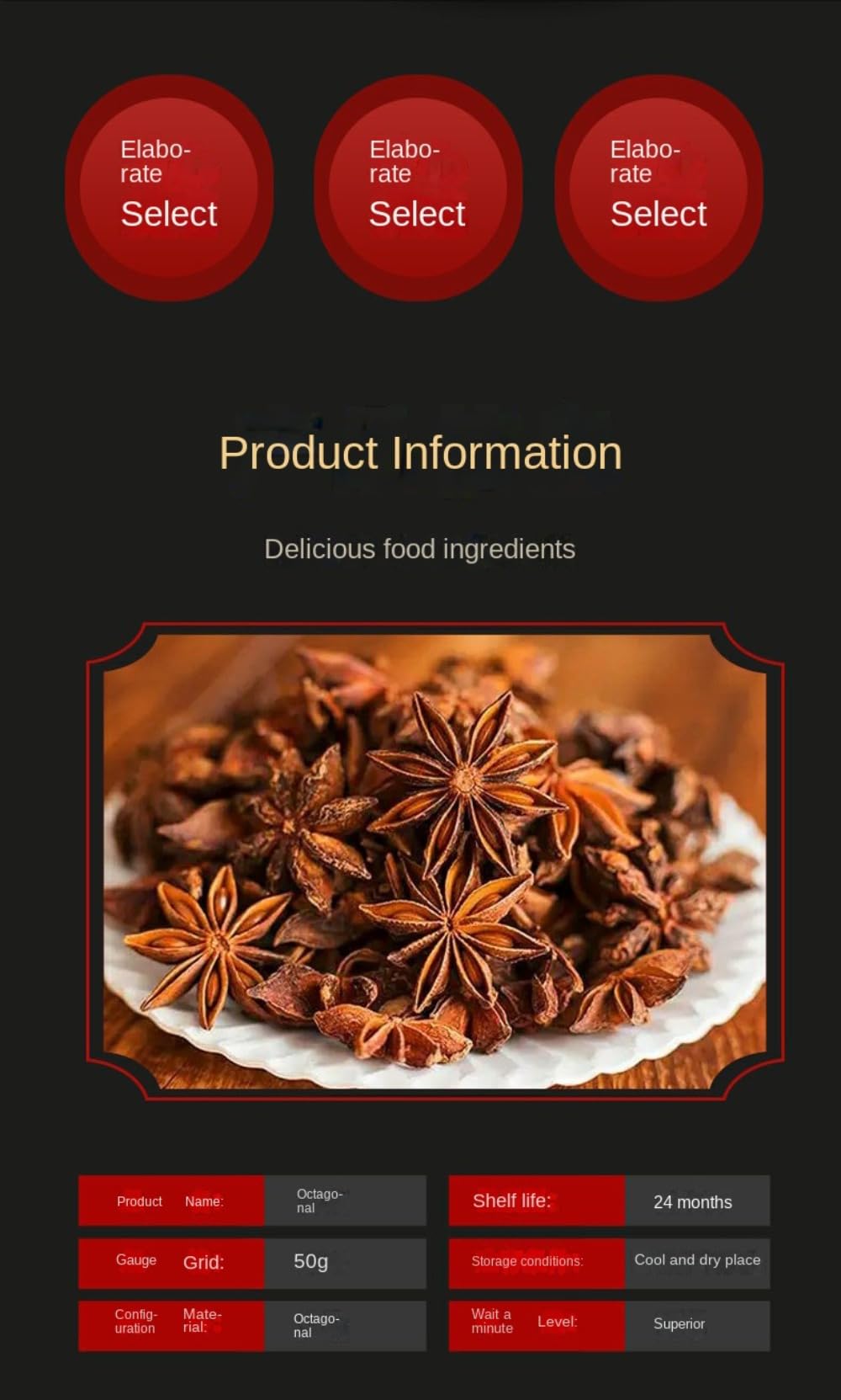 Zercumm Octagonal 50G Spice Non-Smoked Sulfur Bag Home Use and Commercial Use Cooking Stew Hot Pot Barbecue Catering Seasoning