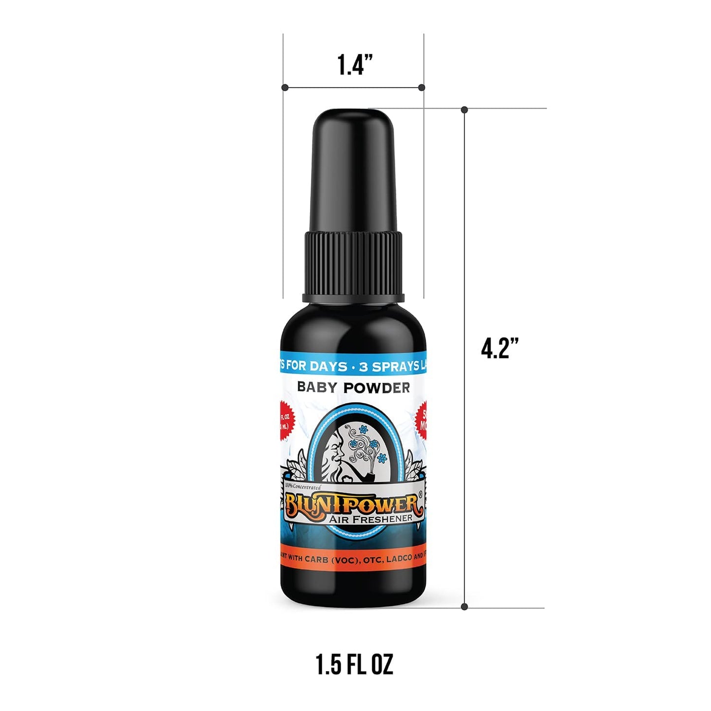 BluntPower 1 Ounce Oil Based Concentrated Air Freshener and Oil for Burner, Baby Powder (Pack of 3)