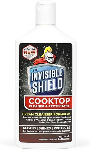 Unelko 61176 Invisible Shield Cooktop Cleaner & Protectant - 10 oz, Safe for Glass, Ceramic, and Smooth Surfaces, Streak-Free Shine