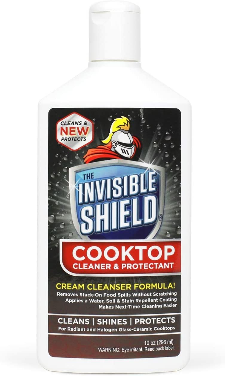 Unelko 61176 Invisible Shield Cooktop Cleaner & Protectant - 10 oz, Safe for Glass, Ceramic, and Smooth Surfaces, Streak-Free Shine