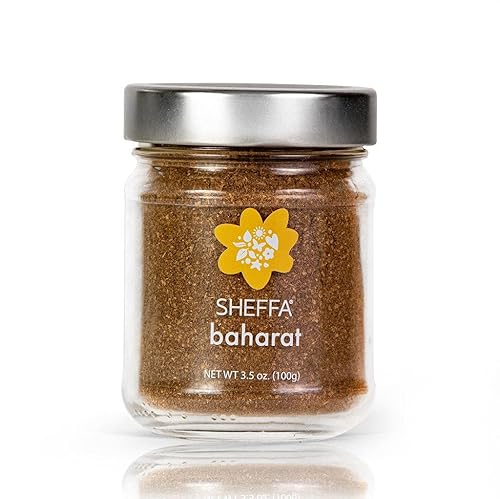 SHEFFA Baharat Spice Blend Organic Seasoning Powder Mix (3.5 oz Glass Jar) Mediterranean seasoning for Meat, Roast Chicken, turkey, beef, lamb chops