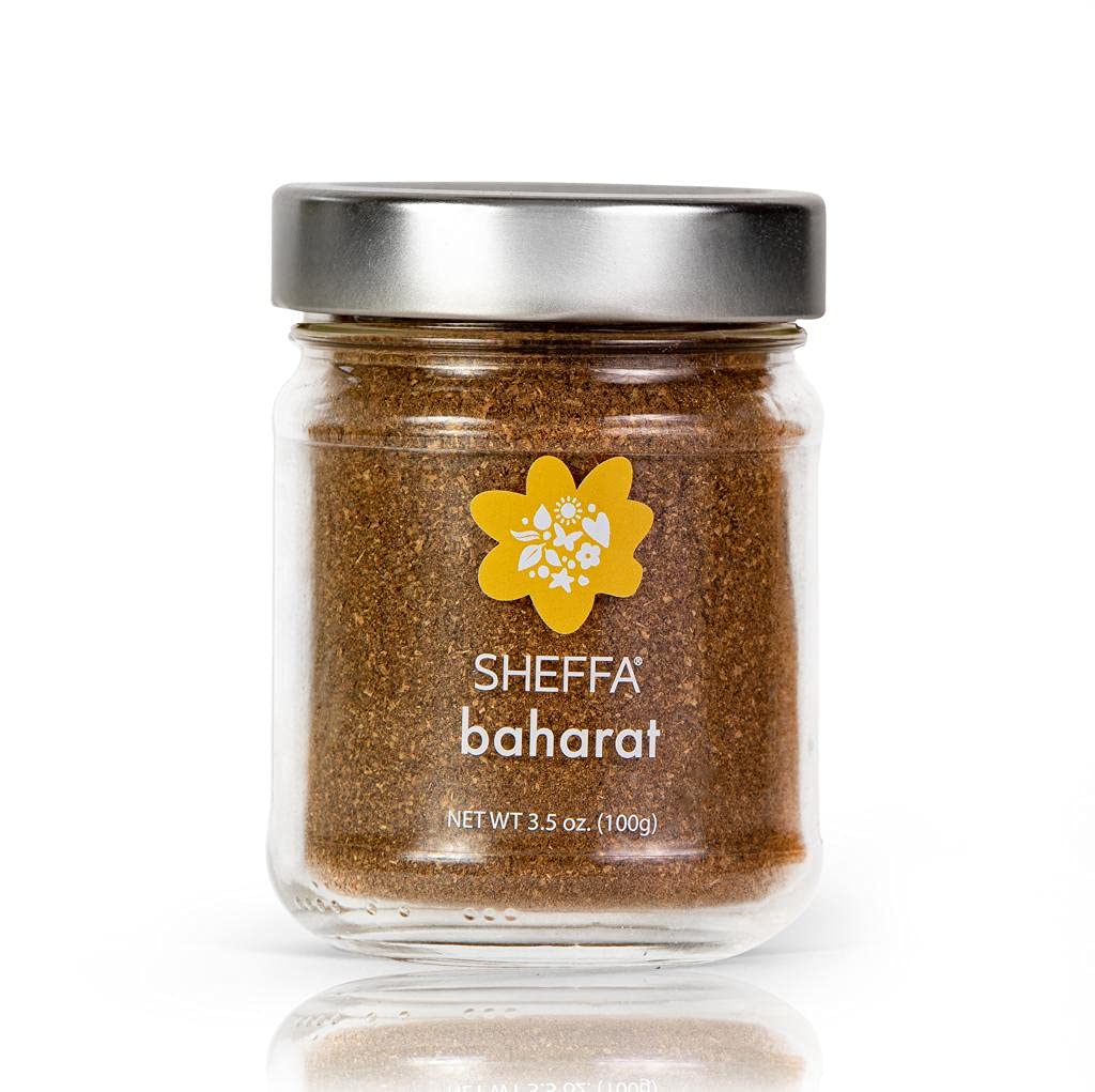SHEFFA Baharat Spice Blend Organic Seasoning Powder Mix (3.5 oz Glass Jar) Mediterranean seasoning for Meat, Roast Chicken, turkey, beef, lamb chops