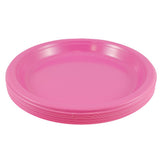 JAM PAPER Round Plastic Party Plates - Large - 10 1/4 inch - Fuchsia Hot Pink - 20/Pack
