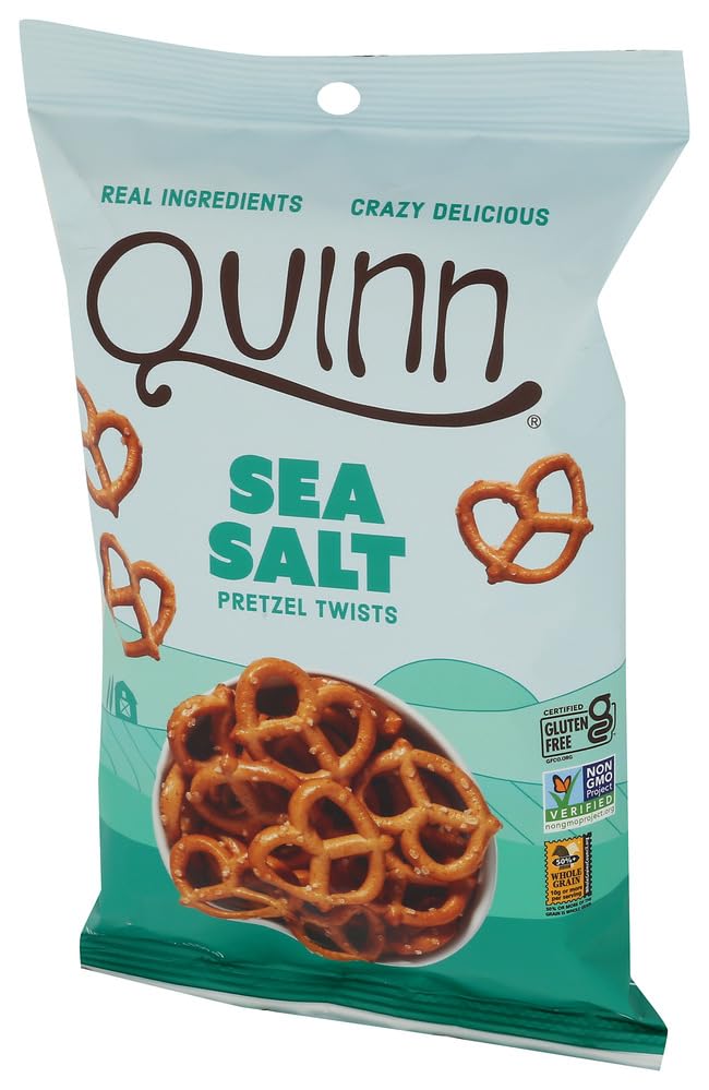 Quinn Whole Grain Sea Salt Pretzel Twists - Made with Real Ingredients, Whole Grain Sorghum, Sea Salt, Vegan, Gluten Free, Dairy Free, Non-GMO - 5.6