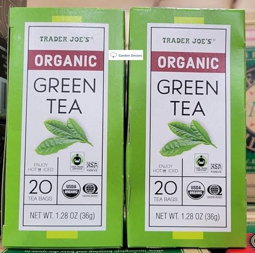 Trader Joe's Organic Green Tea 1.28oz 36g (Two Boxes)