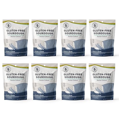 Cultures for Health Heirloom Sourdough Starter | 8 Dehydrated Packets for DIY Bread, Pizza & Pasta Dough | Non-GMO Prebiotic Baking Culture