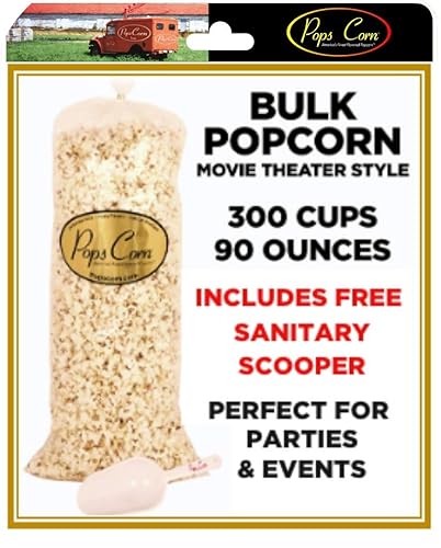 Fresh Gourmet Popcorn Bulk Bag - 5.6 lbs (90 oz / 300 Cups) Movie Theater Style Butter Flavor, XL Party & Event Popcorn for Buffets, Bars, and Favors