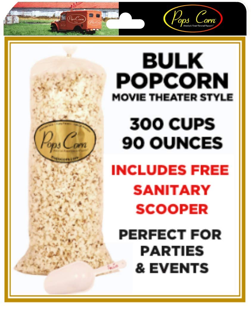 Fresh Gourmet Popcorn Bulk Bag - 5.6 lbs (90 oz / 300 Cups) Movie Theater Style Butter Flavor, XL Party & Event Popcorn for Buffets, Bars, and Favors