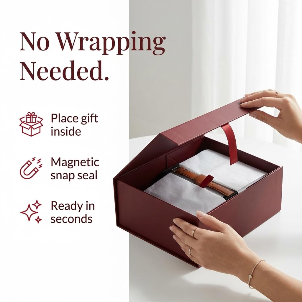 Premium Gift Basket with Magnetic Clip by Dulcet - 7"X 9" Gift Box To Be Used For Any and All Gift Giving Occassions or Storage - Make Any Present