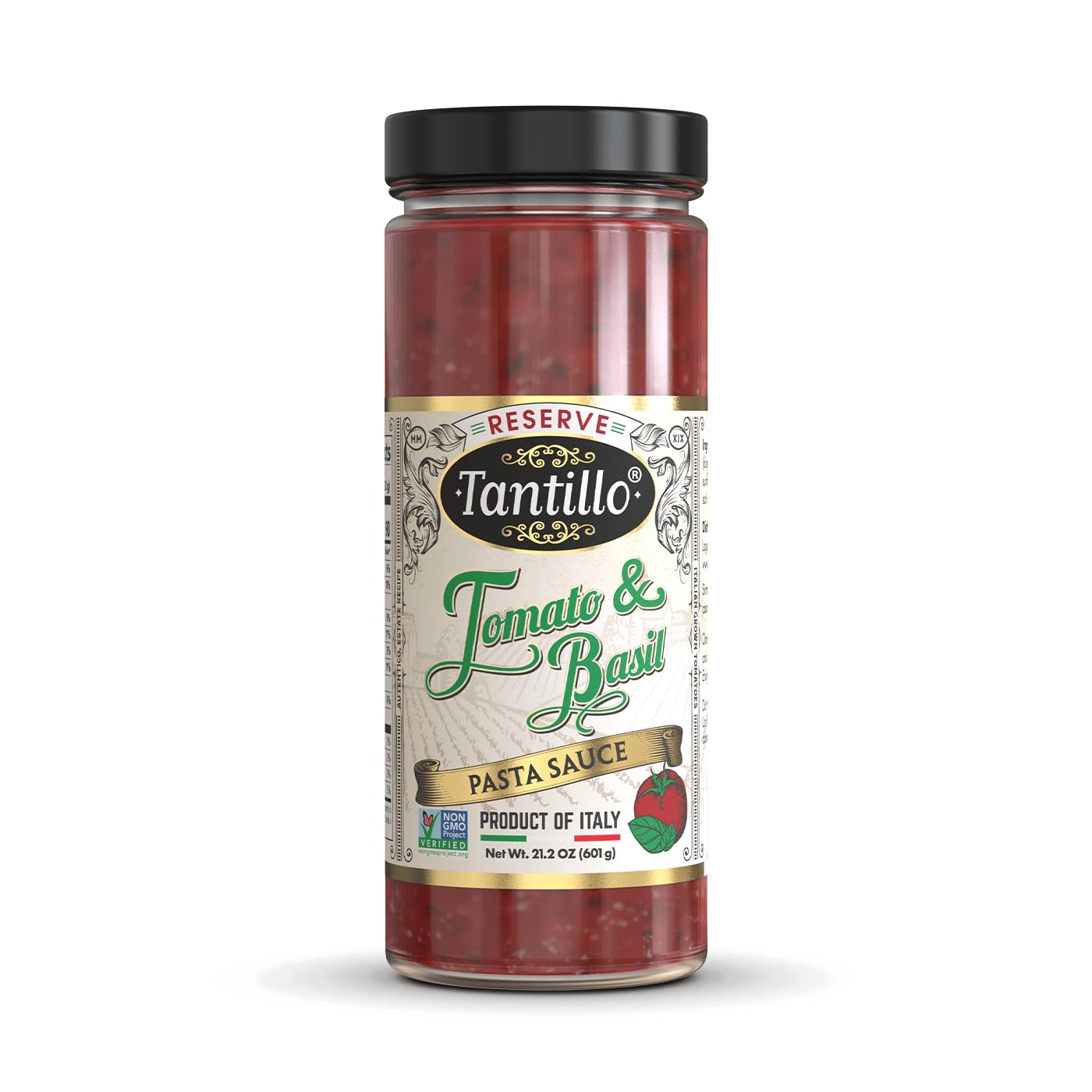 Tantillo Tomato & Basil Italian Pasta Sauce - Non-GMO -, 21.2oz