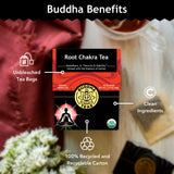 Buddha Teas - Root Chakra Tea - Organic Herbal Tea - For Security & Stability - With Ashwagandha Root, Raspberry Leaf, Cloves & Garnet Essence - 100%