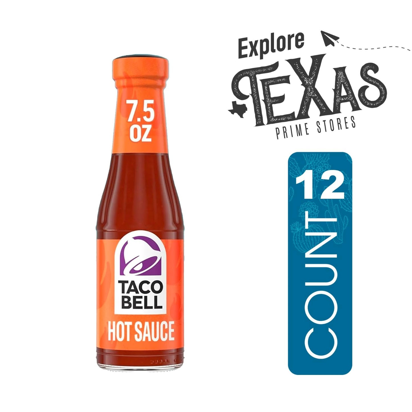 Taco Bell - Lavinia Essential Bundle: 12-Pack of Hot Sauce, 7.5 oz Glass Bottle + 1 Utility Prop.