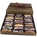 Barnetts Fathers Day Chocolate 24 Biscotti Gift Baskets, Gourmet Cookie Gifts Box for Him and Her Food Baskets Delivery, Candy Basket Ideas for Men