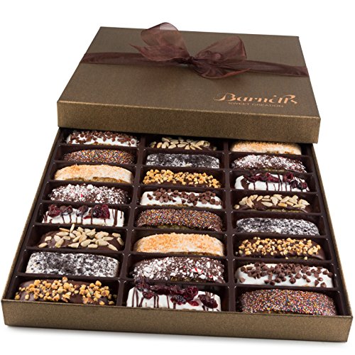 Barnetts Fathers Day Chocolate 24 Biscotti Gift Baskets, Gourmet Cookie Gifts Box for Him and Her Food Baskets Delivery, Candy Basket Ideas for Men