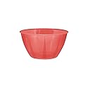 Party Essentials Hard Plastic 24-Ounce Small Serving Bowls, Red, 6-Count