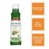 Pompeian Keto Blend Cooking Spray with Extra Virgin Olive Oil and Avocado Oil - 5 Fl Oz - No Propellants - Mild, Buttery Flavor for Sautéing, Stir-Frying, and Roasting