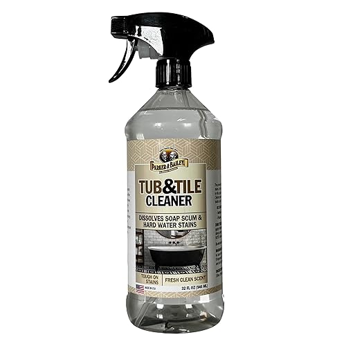 PARKER & BAILEY Tub & Tile Cleaner - Bathroom Cleaner Shower Cleaner Spray Tub Cleaner Soap Scum Remover for Shower Hard Water Stain Remover Household