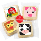 Farm Animal Cookies 24 Pack Party Favors Decorated Bulk | INDIVIDUALLY WRAPPED Sugar Cookies | Barn Yard Baby Shower Birthday Party | Peanut & Nut