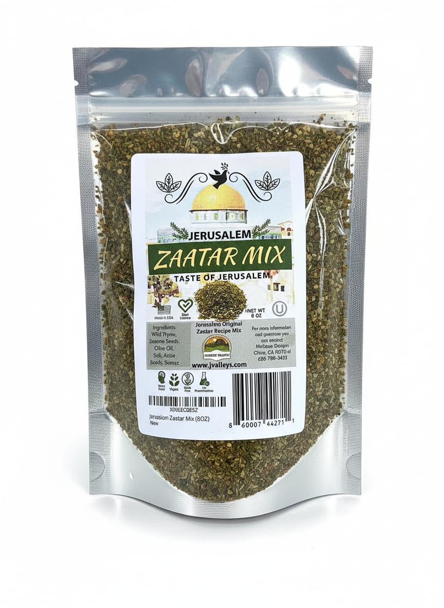 Jerusalem Zaatar Spice Mix by Julian’s Valleys | Made with Natural Herbs and Pure Sumac | 8OZ | Zataar seasoning | No Preservatives/No Citric Acid