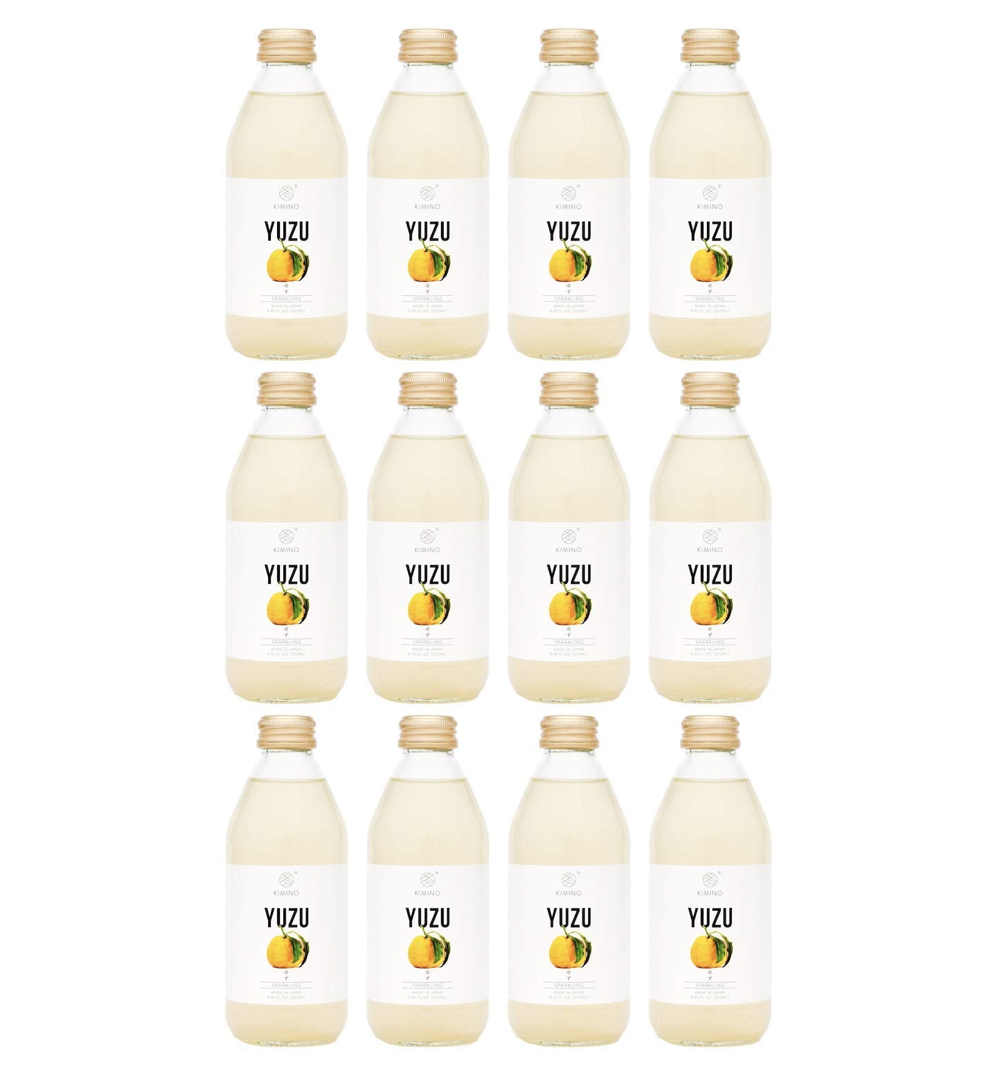 [Made in Japan] Kimino Yuzu Sparkling Juice - 8.45 Fl Oz | Pack of 12