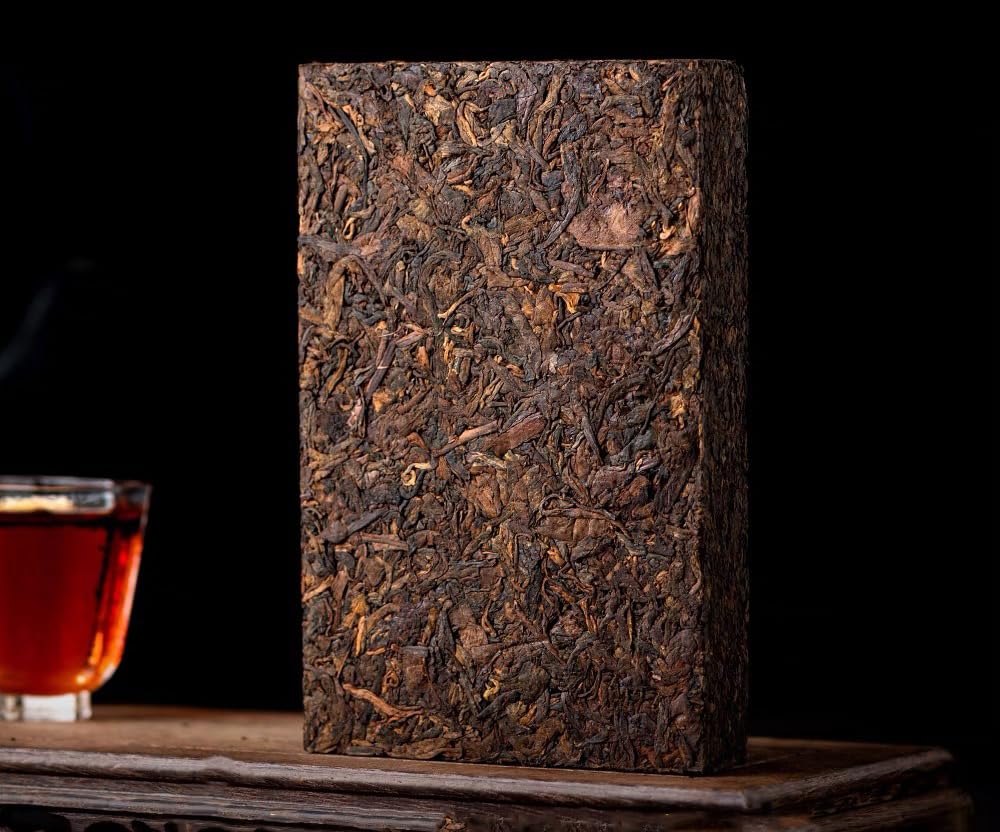 Yunnan Pu'er Tea Brick - Fermented Black Tea Since 2009, Organic Pu-erh 500g Package With Bamboo Leaves, Traditional Method