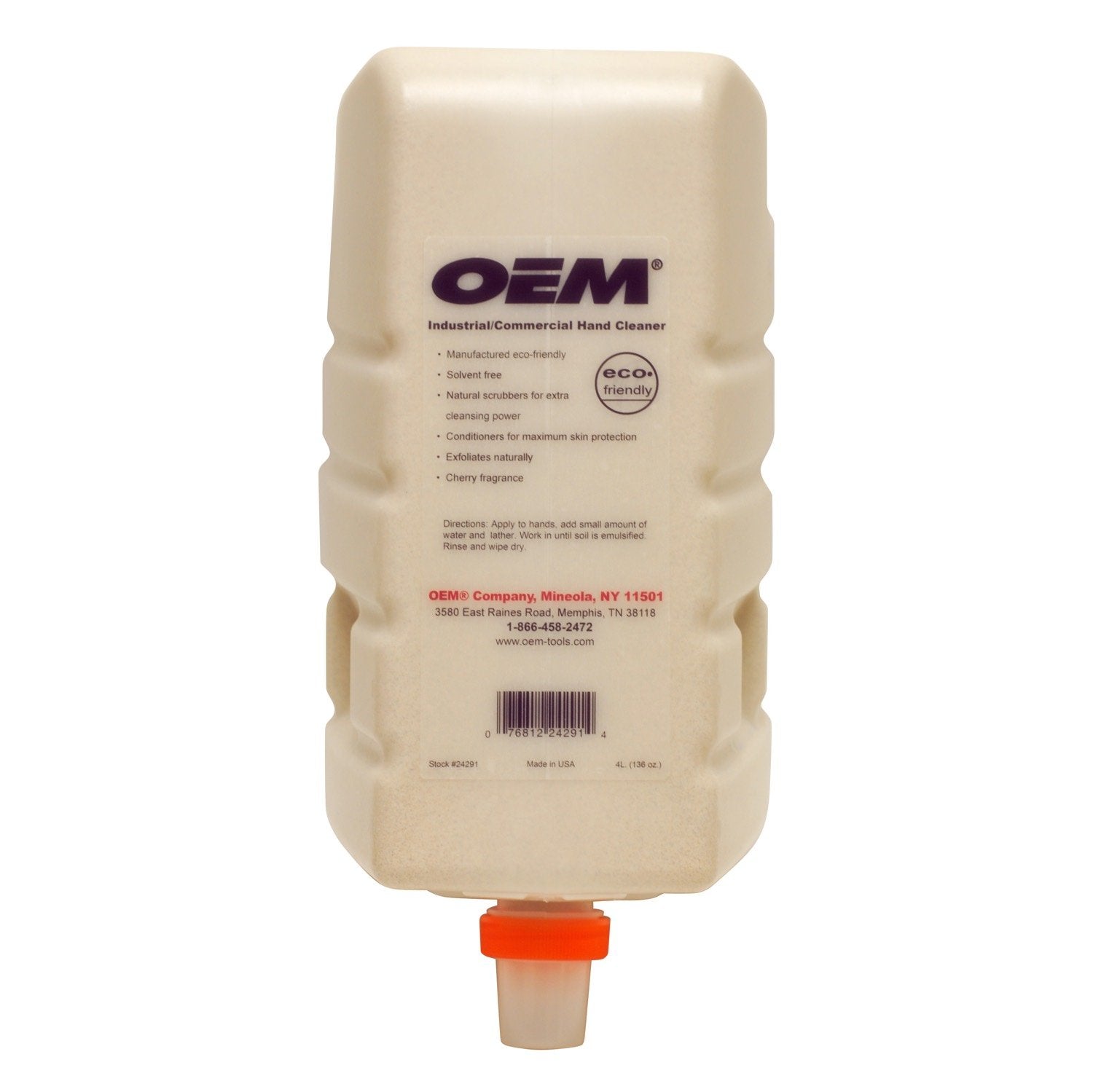 OEMTOOLS 24291 4 Liter Hand Cleaner for Mechanics Refill Bottle, Mechanic Soap Removes Grease and Oil with Natural Scrubbers, Cherry Scent