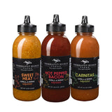 Terrapin Ridge Farms Grill Master Assortment - Sweet Heat, Hot Pepper Bacon, and Carnitas Grill & Wing Sauces - Gourmet BBQ Sauce Trio for Meats