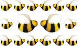Bees Cake Decorations- Bumble Bee Shaped Edible Hard Sugar Decorations, 16 pcs by R.U.S. Candy Company