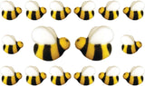 Bees Cake Decorations- Bumble Bee Shaped Edible Hard Sugar Decorations, 16 pcs by R.U.S. Candy Company