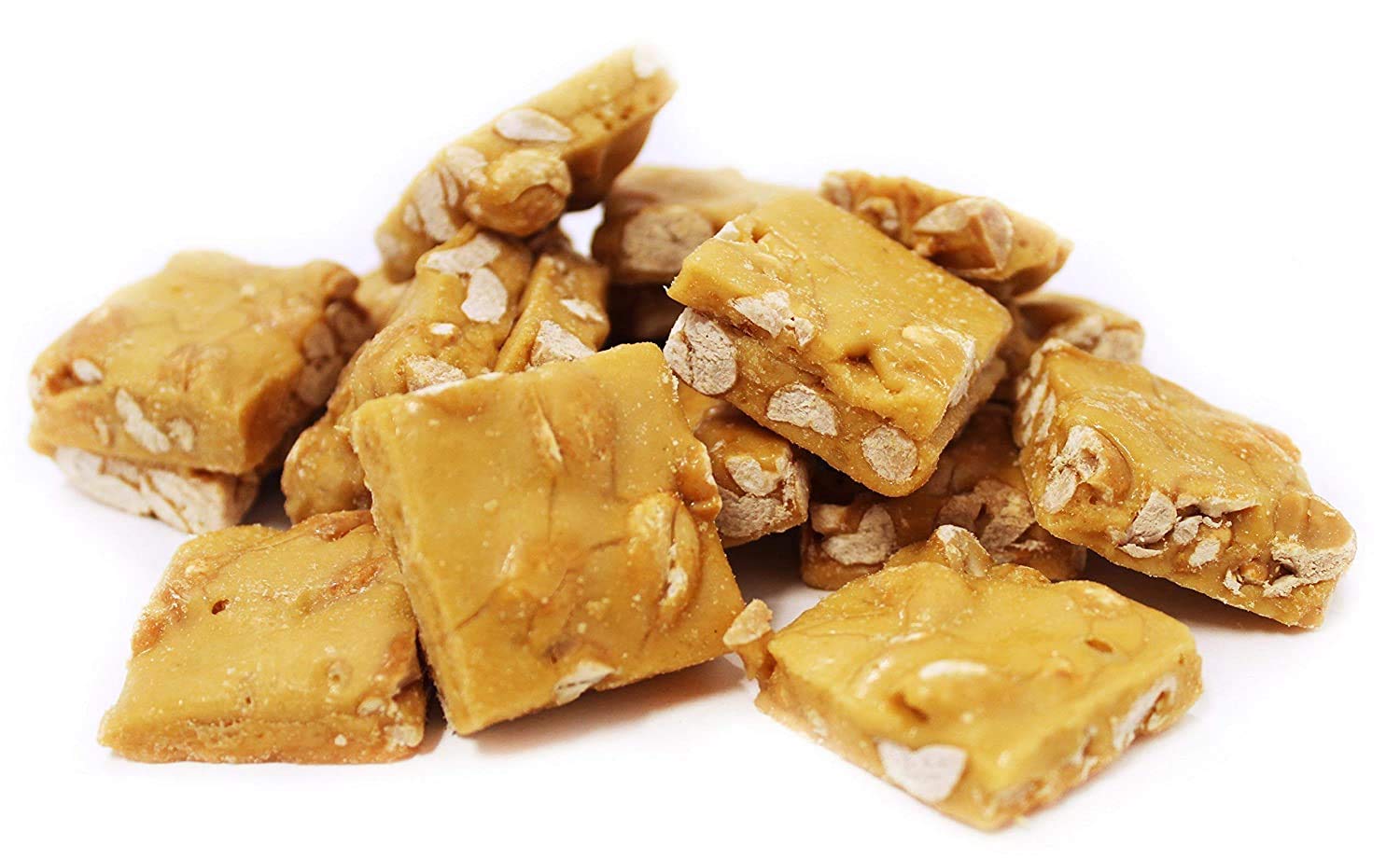 Gourmet Peanut Brittle White Gift Box - by Its Delish | Handmade Old-Fashioned Style | Beautiful & Delicious Square Pieces 16 Oz Peanuts Brittle |