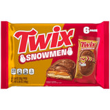 TWIX Caramel Cookie Snowmen Christmas Chocolate Candy Bars, 6 Ct Pack